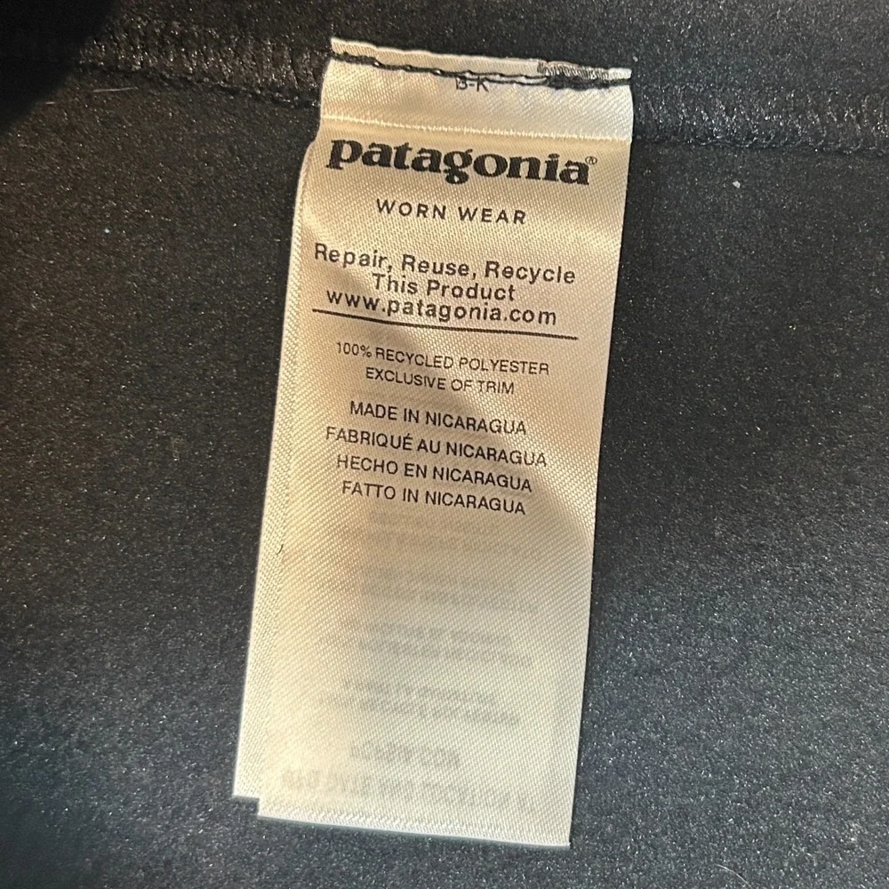 Patagonia Synchilla Vest Mens Large Black Fleece Sleeveless Mock Neck‎ Full Zip